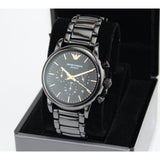 Buy Shop Emporio Armani Luigi Ceramic Chronograph Black Dial Black Strap Watch For Men - AR1509 USA Online