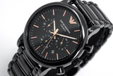 Buy Shop Emporio Armani Luigi Ceramic Chronograph Black Dial Black Strap Watch For Men - AR1509 USA Online