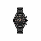 Buy Shop Emporio Armani Luigi Ceramic Chronograph Black Dial Black Strap Watch For Men - AR1509 USA Online