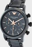 Buy Shop Emporio Armani Luigi Ceramic Chronograph Black Dial Black Strap Watch For Men - AR1509 USA Online