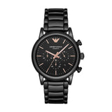 Buy Shop Emporio Armani Luigi Ceramic Chronograph Black Dial Black Strap Watch For Men - AR1509 USA Online