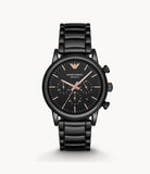 Buy Shop Emporio Armani Luigi Ceramic Chronograph Black Dial Black Strap Watch For Men - AR1509 USA Online