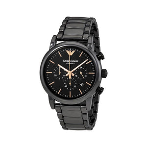 Buy Shop Emporio Armani Luigi Ceramic Chronograph Black Dial Black Strap Watch For Men - AR1509 USA Online