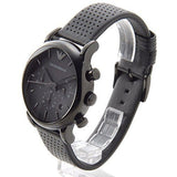 Buy Shop Emporio Armani Luigi Chronograph Black Dial Black Leather Strap Watch For Men - AR1737 USA Online