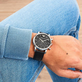 Buy Shop Emporio Armani Luigi Chronograph Black Dial Black Leather Watch For Men - AR1828 USA Online