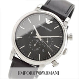 Buy Shop Emporio Armani Luigi Chronograph Black Dial Black Leather Watch For Men - AR1828 USA Online