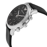 Buy Shop Emporio Armani Luigi Chronograph Black Dial Black Leather Watch For Men - AR1828 USA Online
