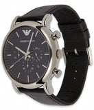 Buy Shop Emporio Armani Luigi Chronograph Black Dial Black Leather Watch For Men - AR1828 USA Online