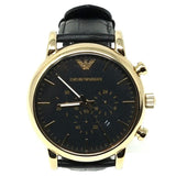 Buy Shop Emporio Armani Luigi Chronograph Black Dial Black Leather Watch For Men - AR1917 USA Online