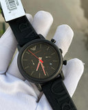 Buy Shop Emporio Armani Luigi Chronograph Black Dial Black Rubber Strap Watch For Men - AR11024 USA Online