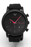 Buy Shop Emporio Armani Luigi Chronograph Black Dial Black Rubber Strap Watch For Men - AR11024 USA Online