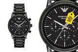 Buy Shop Emporio Armani Luigi Chronograph Black Dial Black Stainless Steel Watch For Men - AR1507 USA Online