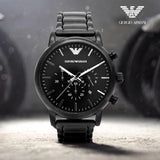 Buy Shop Emporio Armani Luigi Chronograph Black Dial Black Stainless Steel Watch For Men - AR1895 USA Online