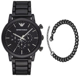 Buy Shop Emporio Armani Luigi Chronograph Black Dial Black Stainless Steel Watch For Men - AR1895 USA Online
