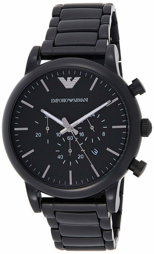 Buy Shop Emporio Armani Luigi Chronograph Black Dial Black Stainless Steel Watch For Men - AR1895 USA Online
