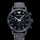 Buy Shop Emporio Armani Luigi Chronograph Black Dial Black Steep Strap Watch For Men - AR11045 USA Online