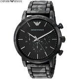 Buy Shop Emporio Armani Luigi Chronograph Black Dial Black Steep Strap Watch For Men - AR11045 USA Online
