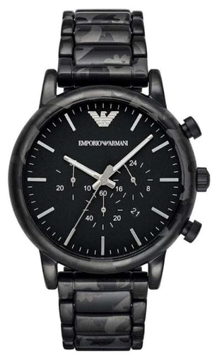 Buy Shop Emporio Armani Luigi Chronograph Black Dial Black Steep Strap Watch For Men - AR11045 USA Online