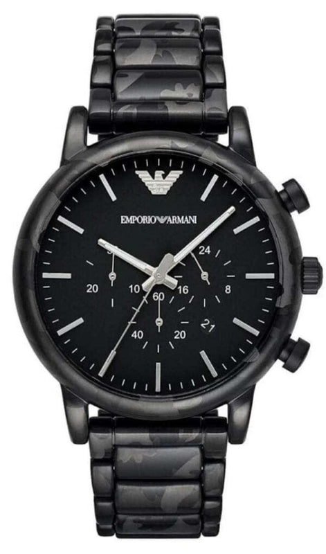 Buy Shop Emporio Armani Luigi Chronograph Black Dial Black Steep Strap Watch For Men - AR11045 USA Online
