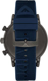 Buy Shop Emporio Armani Luigi Chronograph Black Dial Blue Rubber Strap Watch For Men - AR11023 USA Online