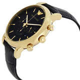 Buy Shop Emporio Armani Luigi Chronograph Black Dial Black Leather Watch For Men - AR1917 USA Online