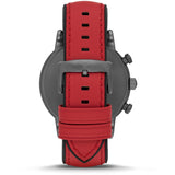 Buy Shop Emporio Armani Luigi Chronograph Black Dial Red Leather Strap Watch For Men - AR1971 USA Online