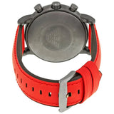 Buy Shop Emporio Armani Luigi Chronograph Black Dial Red Leather Strap Watch For Men - AR1971 USA Online