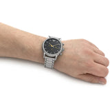 Buy Shop Emporio Armani Luigi Chronograph Black Dial Silver Steel Strap Watch For Men - AR11324 USA Online