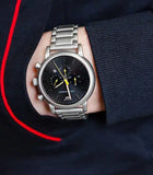 Buy Shop Emporio Armani Luigi Chronograph Black Dial Silver Steel Strap Watch For Men - AR11324 USA Online