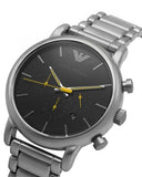 Buy Shop Emporio Armani Luigi Chronograph Black Dial Silver Steel Strap Watch For Men - AR11324 USA Online