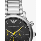 Buy Shop Emporio Armani Luigi Chronograph Black Dial Silver Steel Strap Watch For Men - AR11324 USA Online