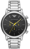 Buy Shop Emporio Armani Luigi Chronograph Black Dial Silver Steel Strap Watch For Men - AR11324 USA Online