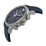 Buy Shop Emporio Armani Luigi Chronograph Blue Dial Black Leather Strap Watch For Men - AR1736 USA Online