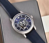 Buy Shop Emporio Armani Luigi Chronograph Blue Dial Black Leather Strap Watch For Men - AR60011 USA Online