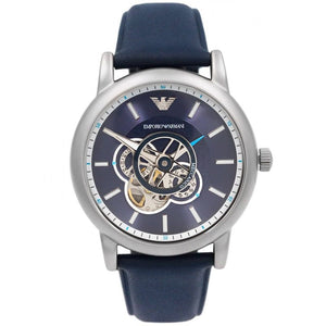 Buy Shop Emporio Armani Luigi Chronograph Blue Dial Black Leather Strap Watch For Men - AR60011 USA Online