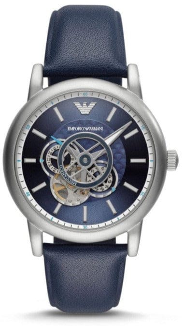 Buy Shop Emporio Armani Luigi Chronograph Blue Dial Black Leather Strap Watch For Men - AR60011 USA Online