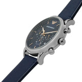 Buy Shop Emporio Armani Luigi Chronograph Blue Dial Blue Leather Strap Watch For Men - AR11451 USA Online