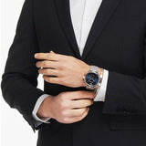 Buy Shop Emporio Armani Luigi Chronograph Blue Dial Silver Mesh Bracelet Watch For Men - AR80038 USA Online