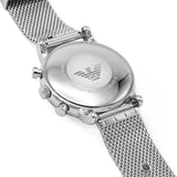 Buy Shop Emporio Armani Luigi Chronograph Blue Dial Silver Mesh Bracelet Watch For Men - AR80038 USA Online