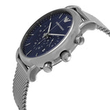 Buy Shop Emporio Armani Luigi Chronograph Blue Dial Silver Mesh Bracelet Watch For Men - AR80038 USA Online