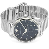 Buy Shop Emporio Armani Luigi Chronograph Blue Dial Silver Mesh Bracelet Watch For Men - AR80038 USA Online