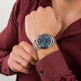 Buy Shop Emporio Armani Luigi Chronograph Blue Dial Silver Steel Strap Watch For Men - AR11132 USA Online