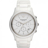 Buy Shop Emporio Armani Luigi Chronograph Ceramic White Dial White Ceramic Strap Watch For Men - AR1499 USA Online