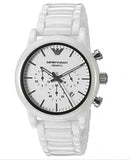 Buy Shop Emporio Armani Luigi Chronograph Ceramic White Dial White Ceramic Strap Watch For Men - AR1499 USA Online