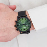 Buy Shop Emporio Armani Luigi Chronograph Green Dial Black Mesh Bracelet Watch For Men - AR11470 USA Online