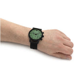 Buy Shop Emporio Armani Luigi Chronograph Green Dial Black Mesh Bracelet Watch For Men - AR11470 USA Online