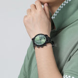 Buy Shop Emporio Armani Luigi Chronograph Green Dial Black Mesh Bracelet Watch For Men - AR11470 USA Online