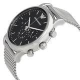 Buy Shop Emporio Armani Luigi Black Dial Silver Mesh Bracelet Watch For Men - AR8032 USA Online