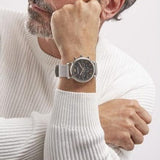 Buy Shop Emporio Armani Luigi Chronograph Quartz Black Dial Silver Mesh Bracelet Watch For Men - AR11429 USA Online