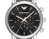 Buy Shop Emporio Armani Luigi Chronograph Quartz Black Dial Silver Mesh Bracelet Watch For Men - AR11429 USA Online